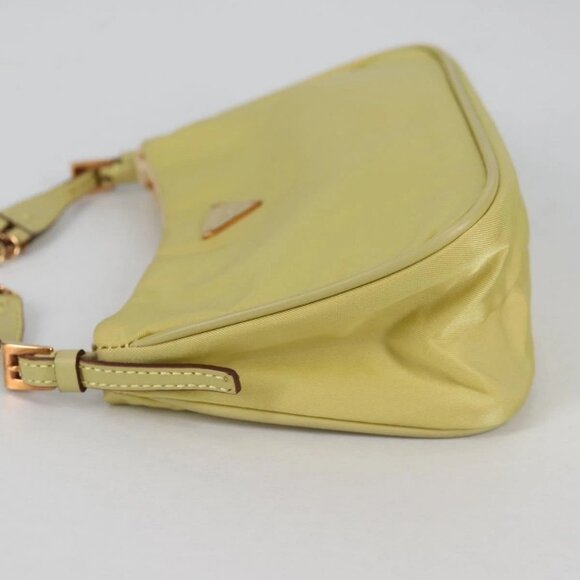 PRADA Chain Hand Bag Nylon Yellow Gold Auth 139937V - Picture 6 of 16